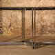 Dining table glass smoke base chromed metal 1970