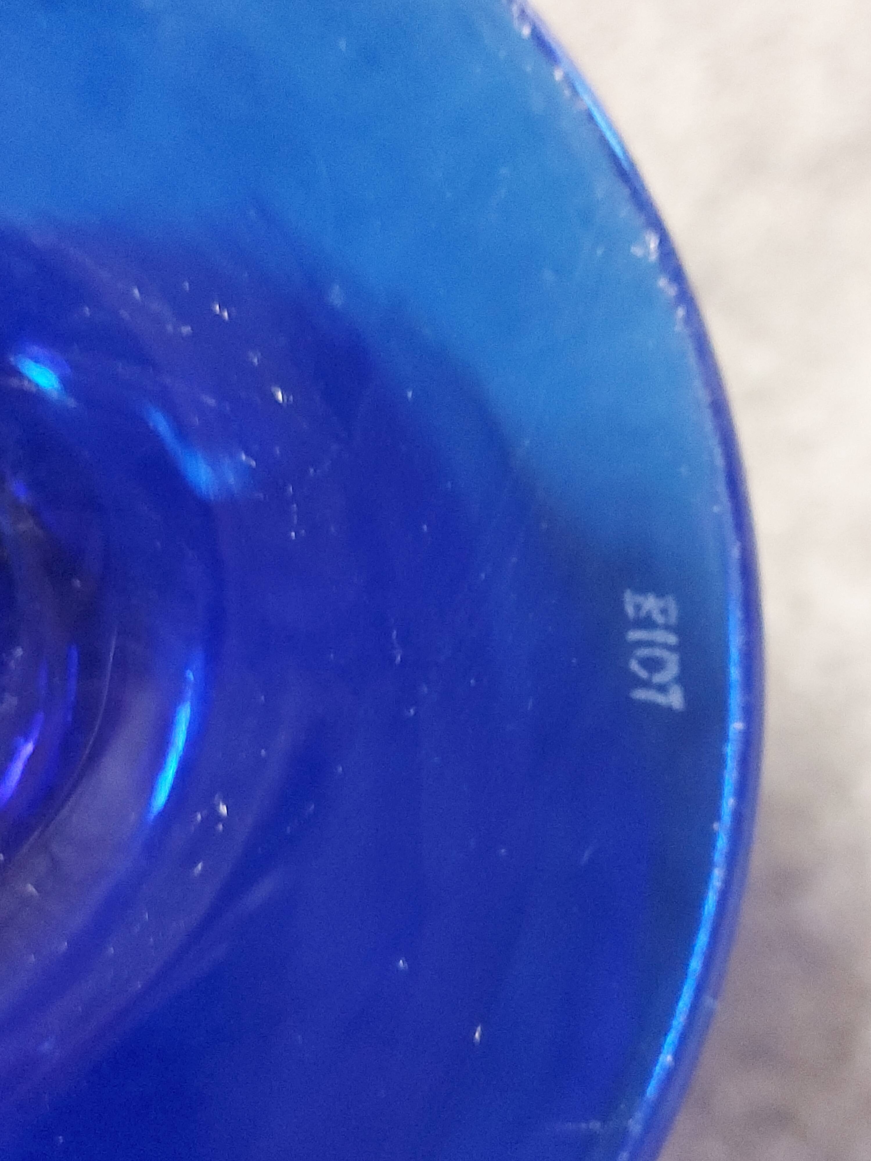 Glass cup of Biot, cobalt blue