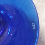 Glass cup of Biot, cobalt blue