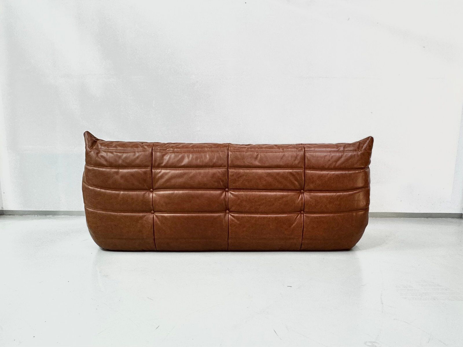 Togo sofa in cognac cowhide by Michel Ducaroy for Ligne Roset.