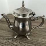 Service à thé 3 pièces égoïste 1 personne en métal argenté ou inox ancien