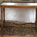 Console old feet wood and marble top