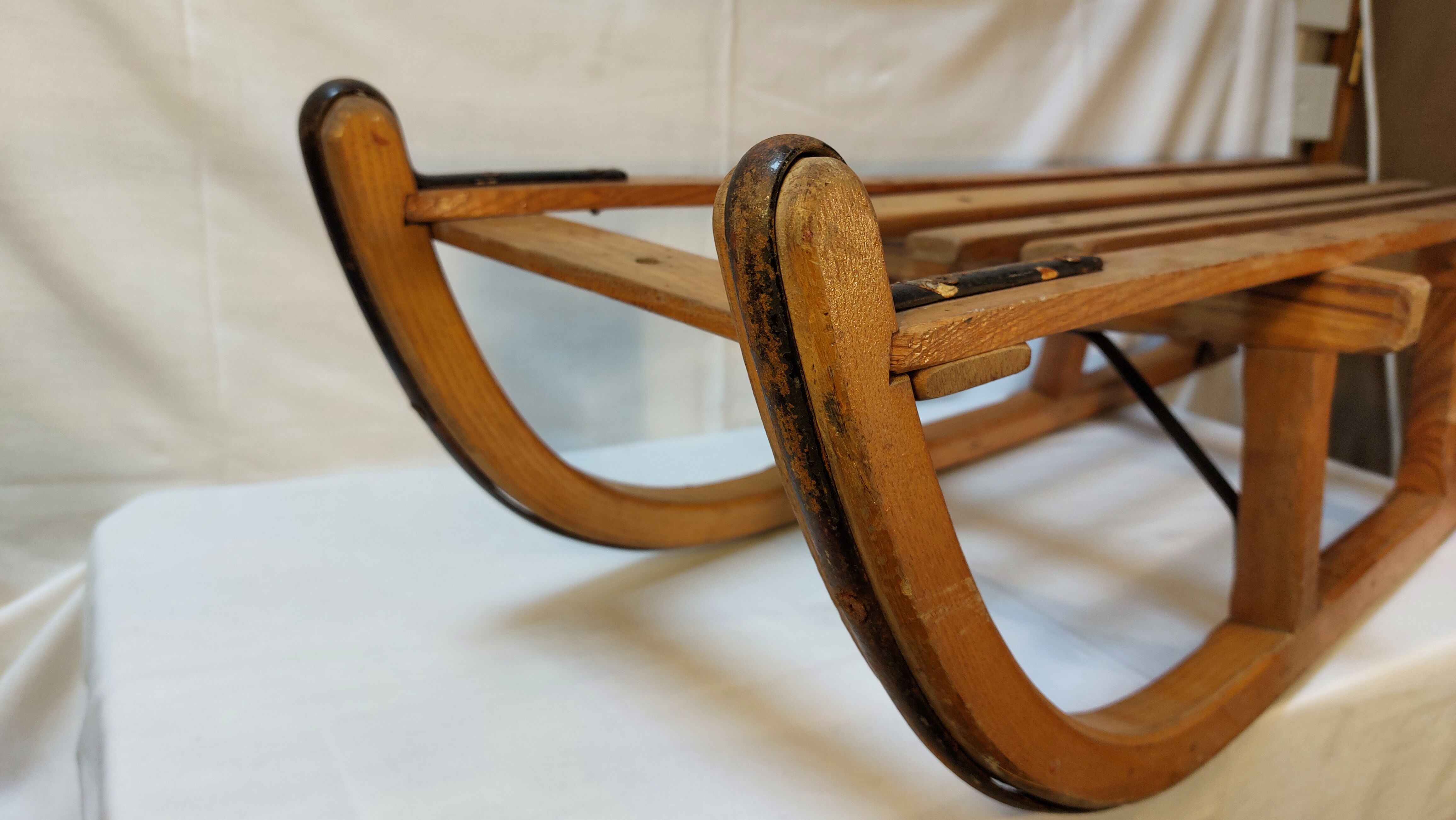 Old solid wood sled 103 cm