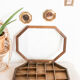 Vitrine octogonale en bois & verre