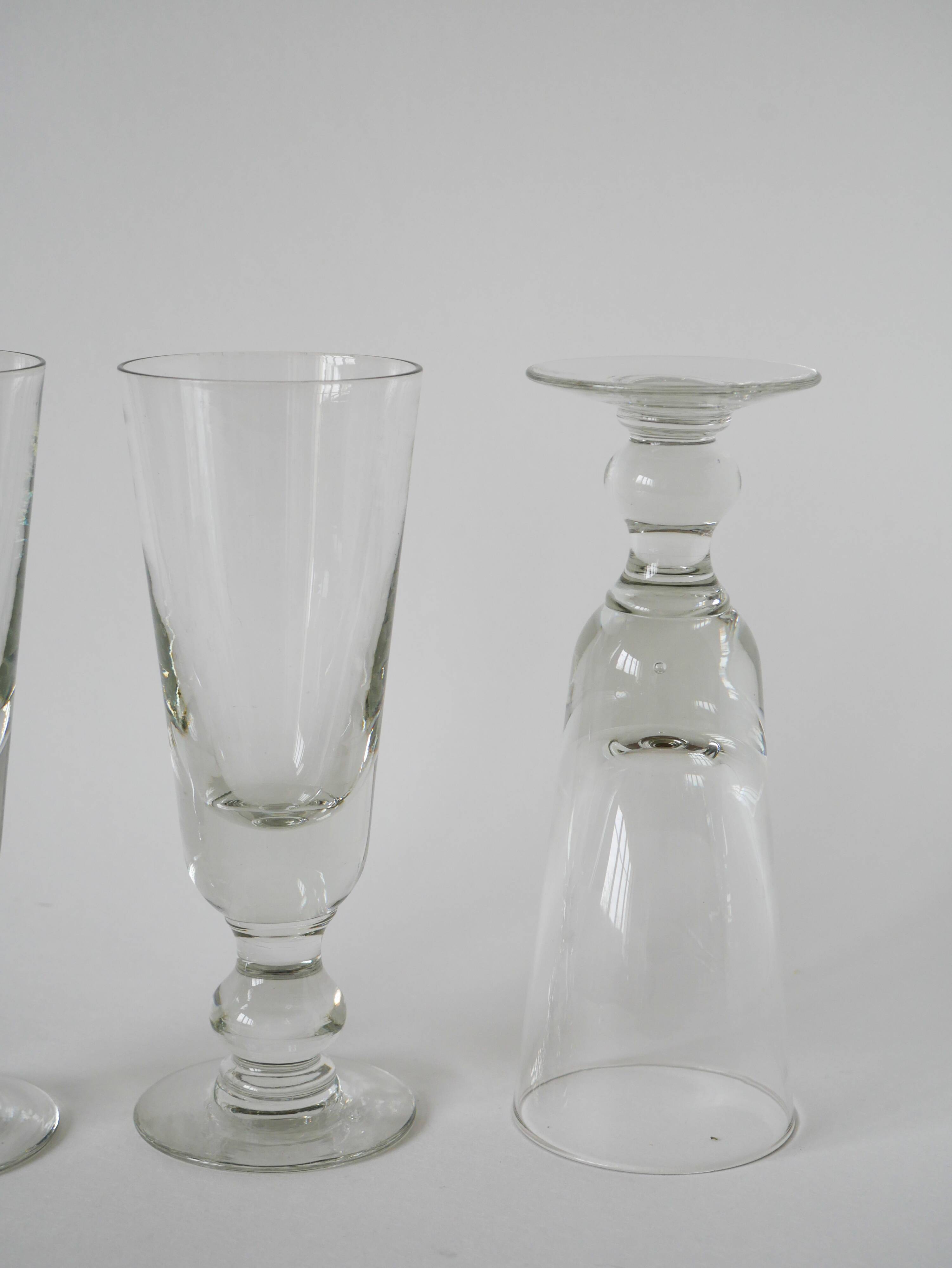 Set of 3 absinthe glasses, early 20th century