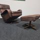 Danish Madsen & Schubell vintage swivel lounge armchair and ottoman