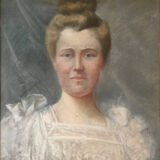 Table XIX - Family Portrait "Elegant in White Dress" - Frame