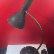 Vintage metal and flexible brass workshop lamp - approximately 50 cm