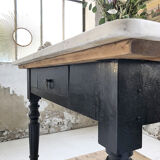 Butcher's table work central island marble