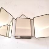 Miroir triptyque de barbier design années 50/60