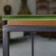 Saint-Gobain glass and black lacquered metal designer table, 1960s