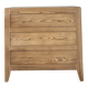 Vintage wooden commode with 3 drawers - tapered legs