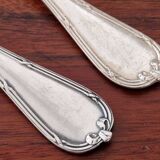 Christofle - Set of 2 dessert spoons, Rubans croisés model - in silver-plated metal
