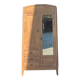 Antique Parisian wardrobe in solid raw oak: hanging space + shelves