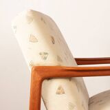 Pair of Scandinavian armchairs in teak and new fabric, 1960.