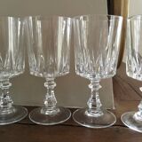 Set of 10 glasses of crystal wine cut 1960