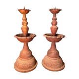 2 piques cierges anciens en fonte