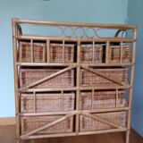 Chest of drawers in wicker and rattan