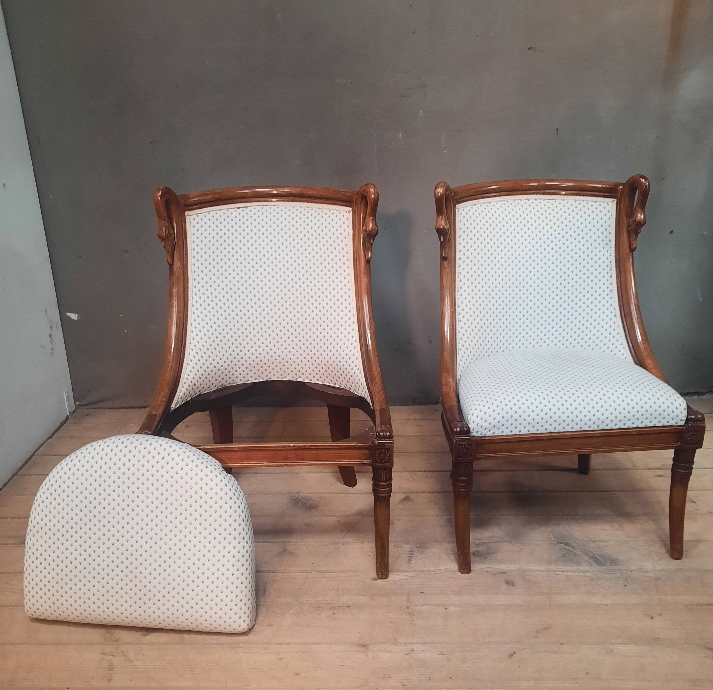 Paire de chaise d enfant à col de cygnes