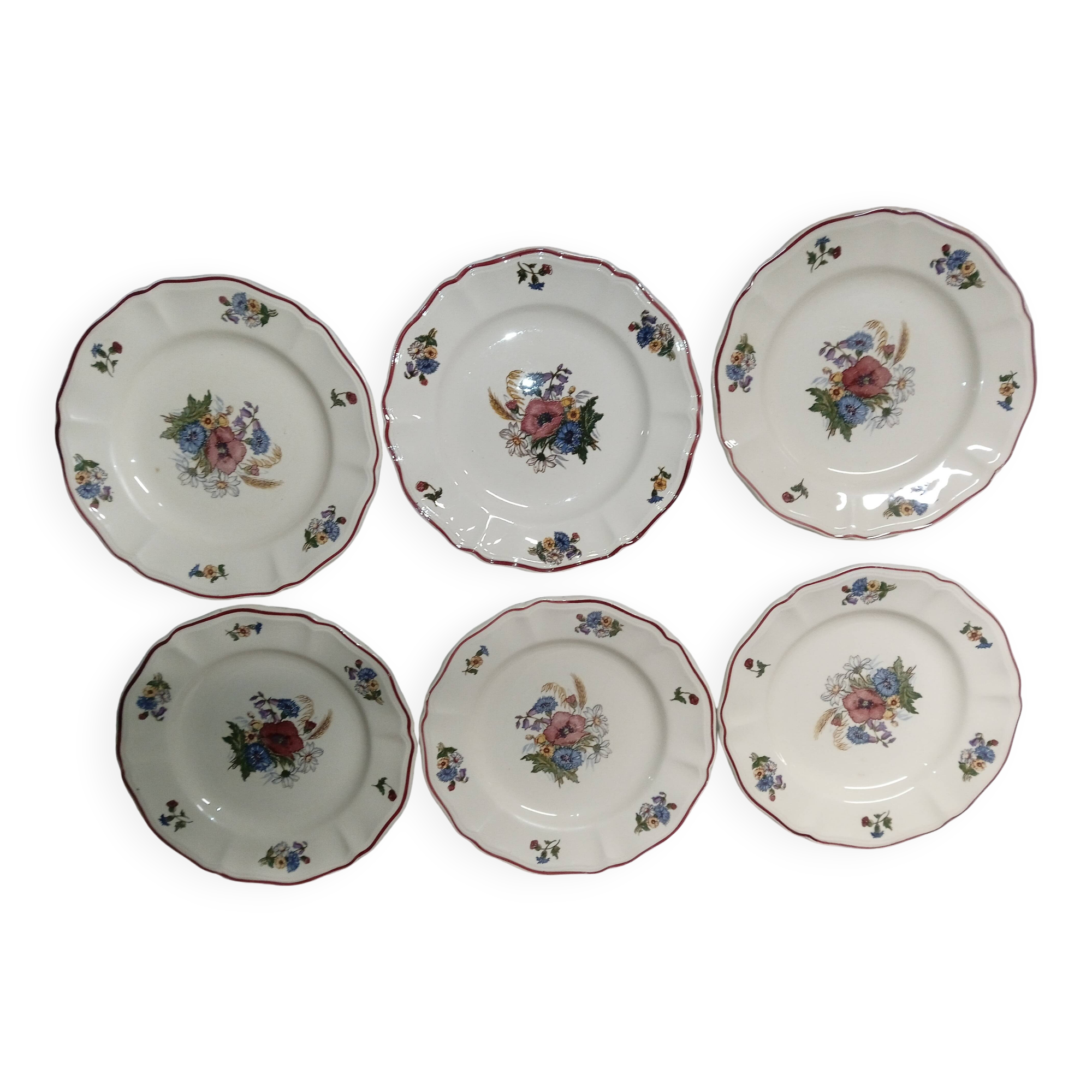 6 dessert plates 20.5 cm Agreste Sarreguemines