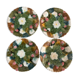 4 old and numbered dessert plates in slurry, strawberry model