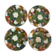 4 old and numbered dessert plates in slurry, strawberry model