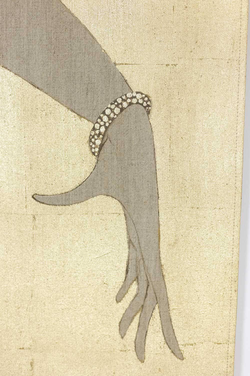 Painted canvas depicting an elegant, contemporary work