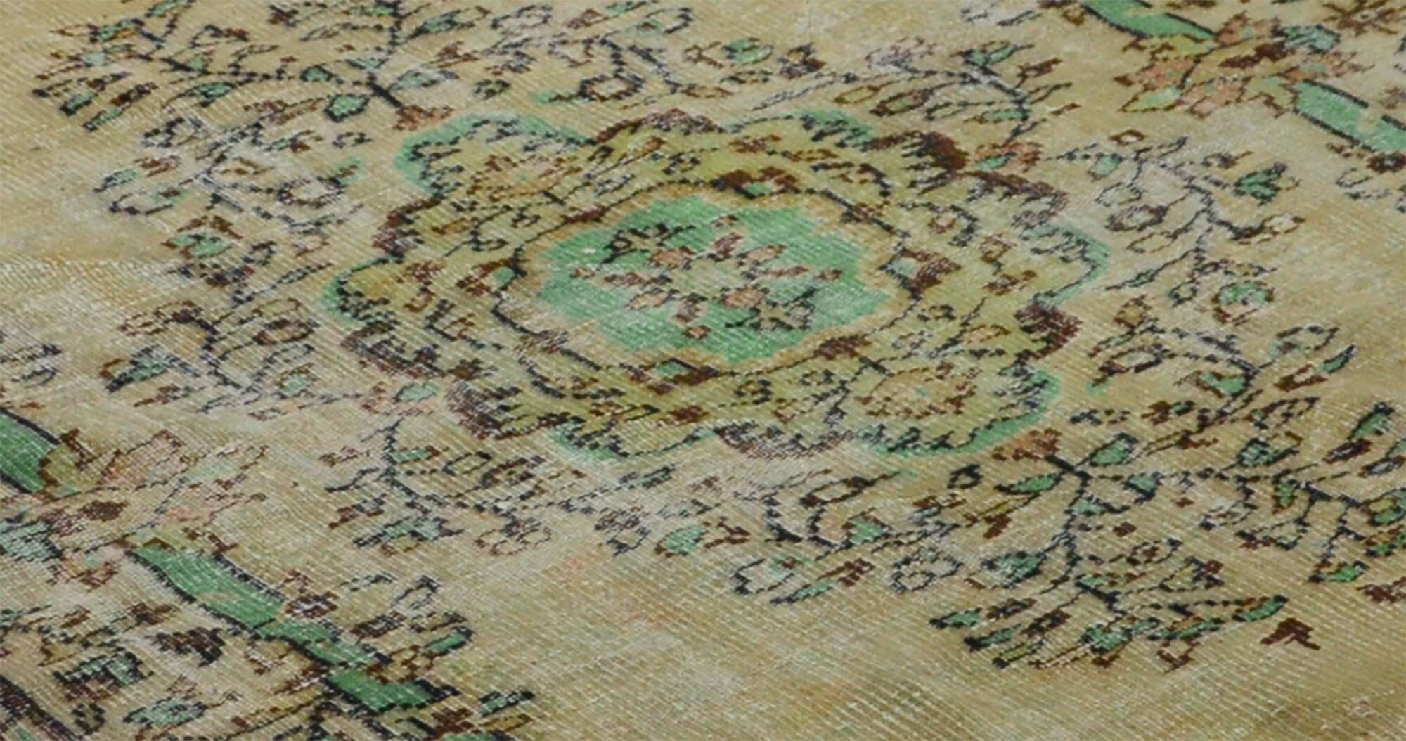 One-of-a-kind turkish handwoven vintage rug - rustic vintage charm 250x 157