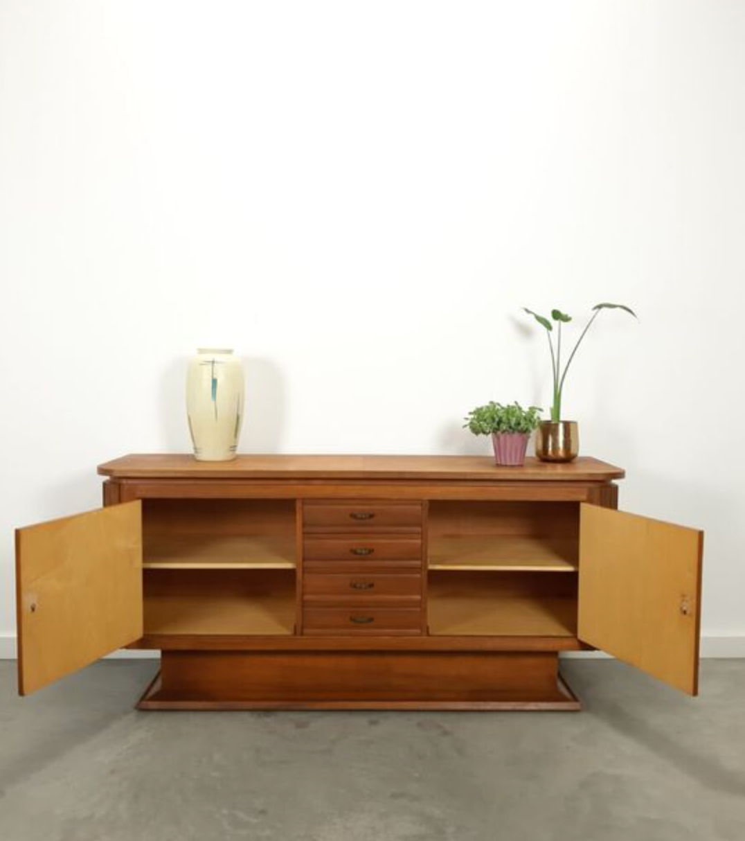 Vintage art deco wooden enfilade with drawers