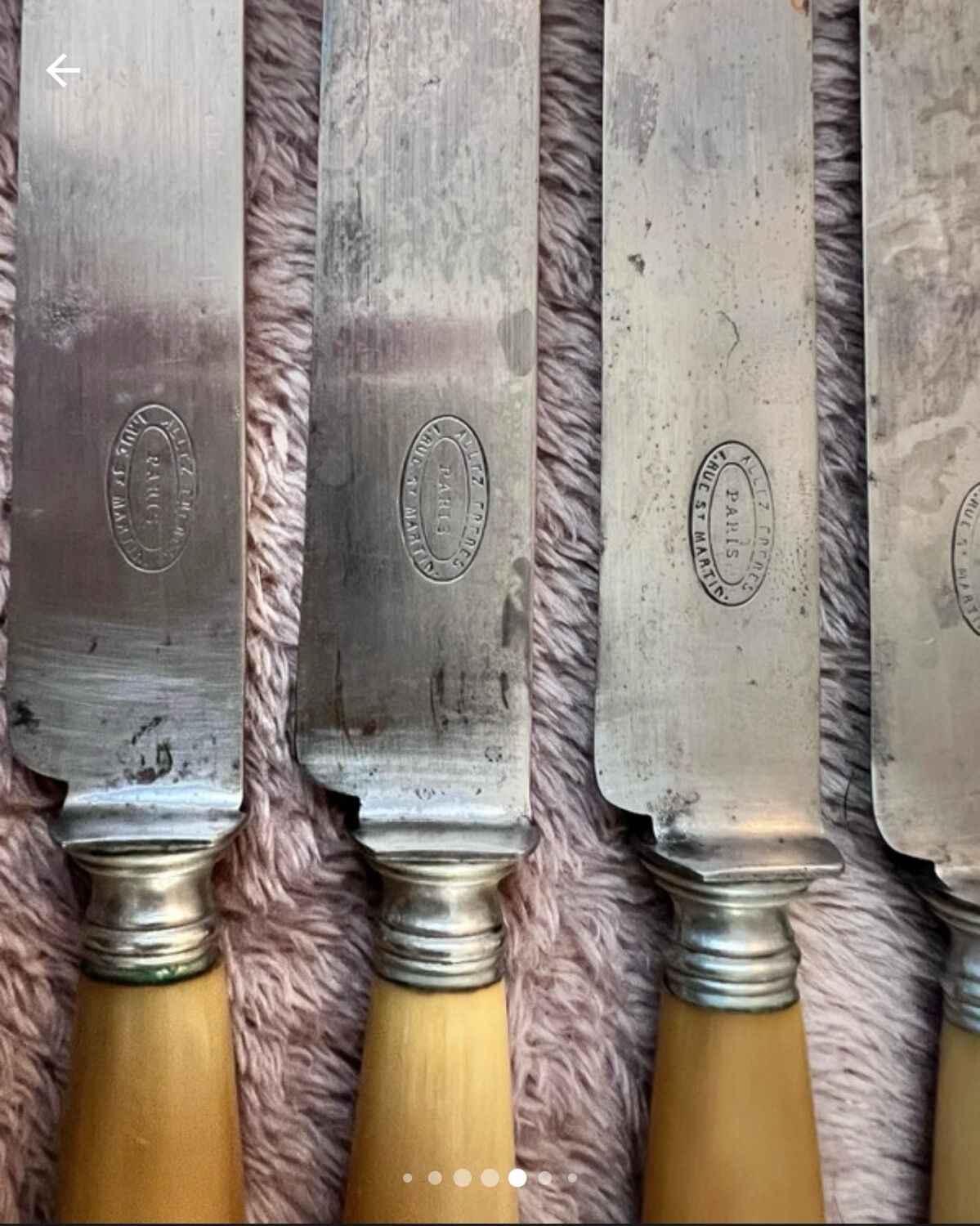 Silver-plated metal steel knives horn ALLEZ FRÈRES