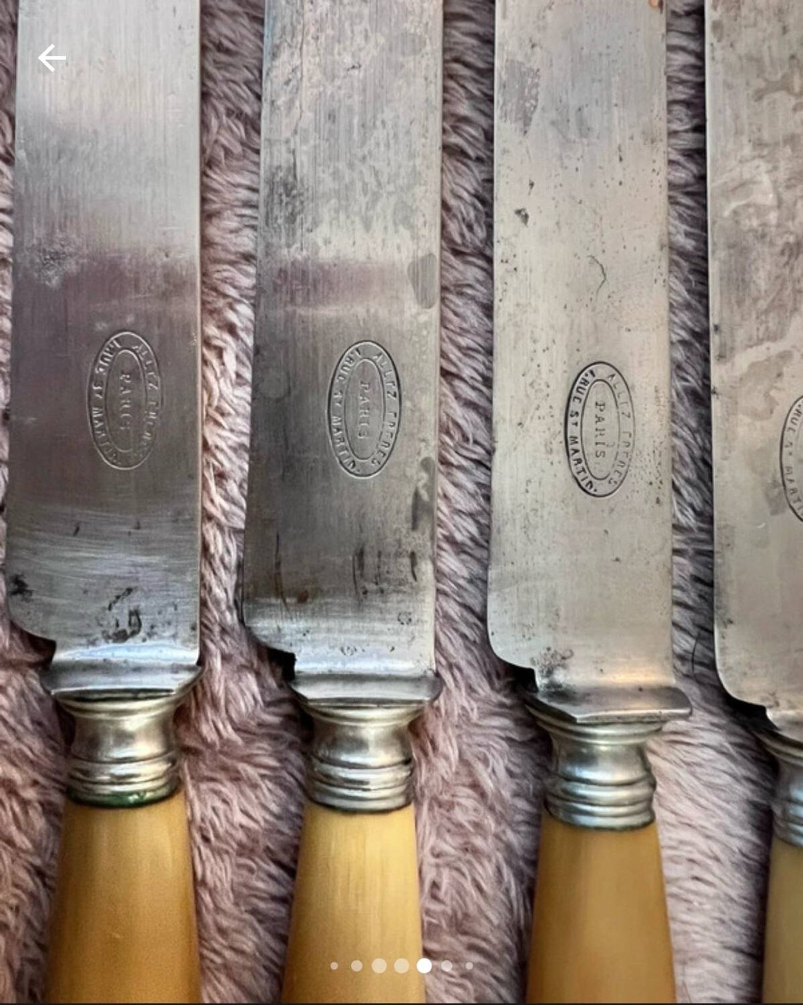 Silver-plated metal steel knives horn GO BROTHERS