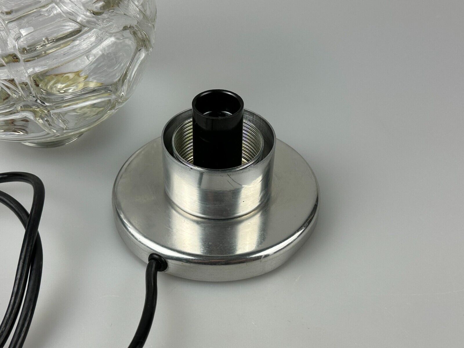 60s 70s table lamp bedside lamp chrome Doria glass space age design