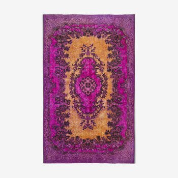 Tapis violet des années 1970 fait à la main 186 cm x 296 cm