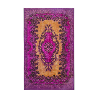 Tapis violet des années 1970 fait à la main 186 cm x 296 cm