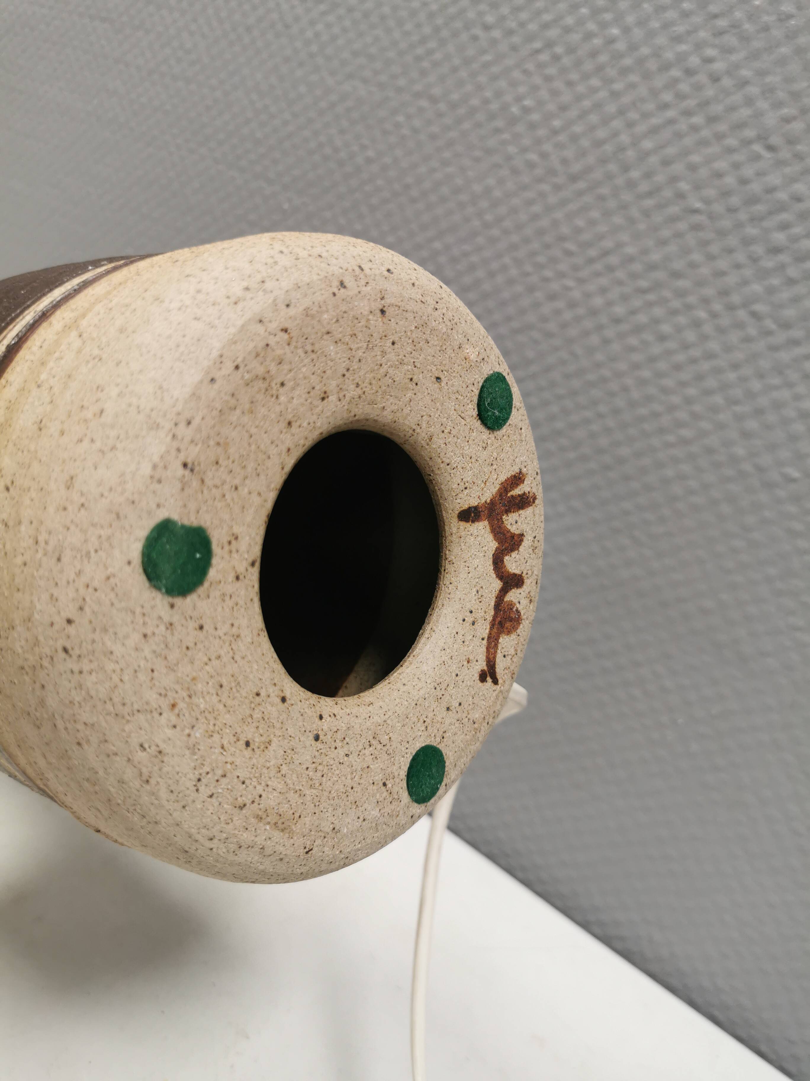 Beautiful Tue Poulsen table lamp in ceramic. Denmark 1970-80s.