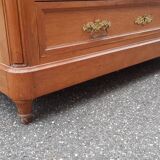 Oak and marble chest of drawers