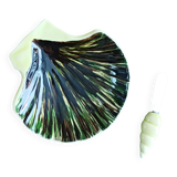 St-Clement shell-shaped butter dish and knife