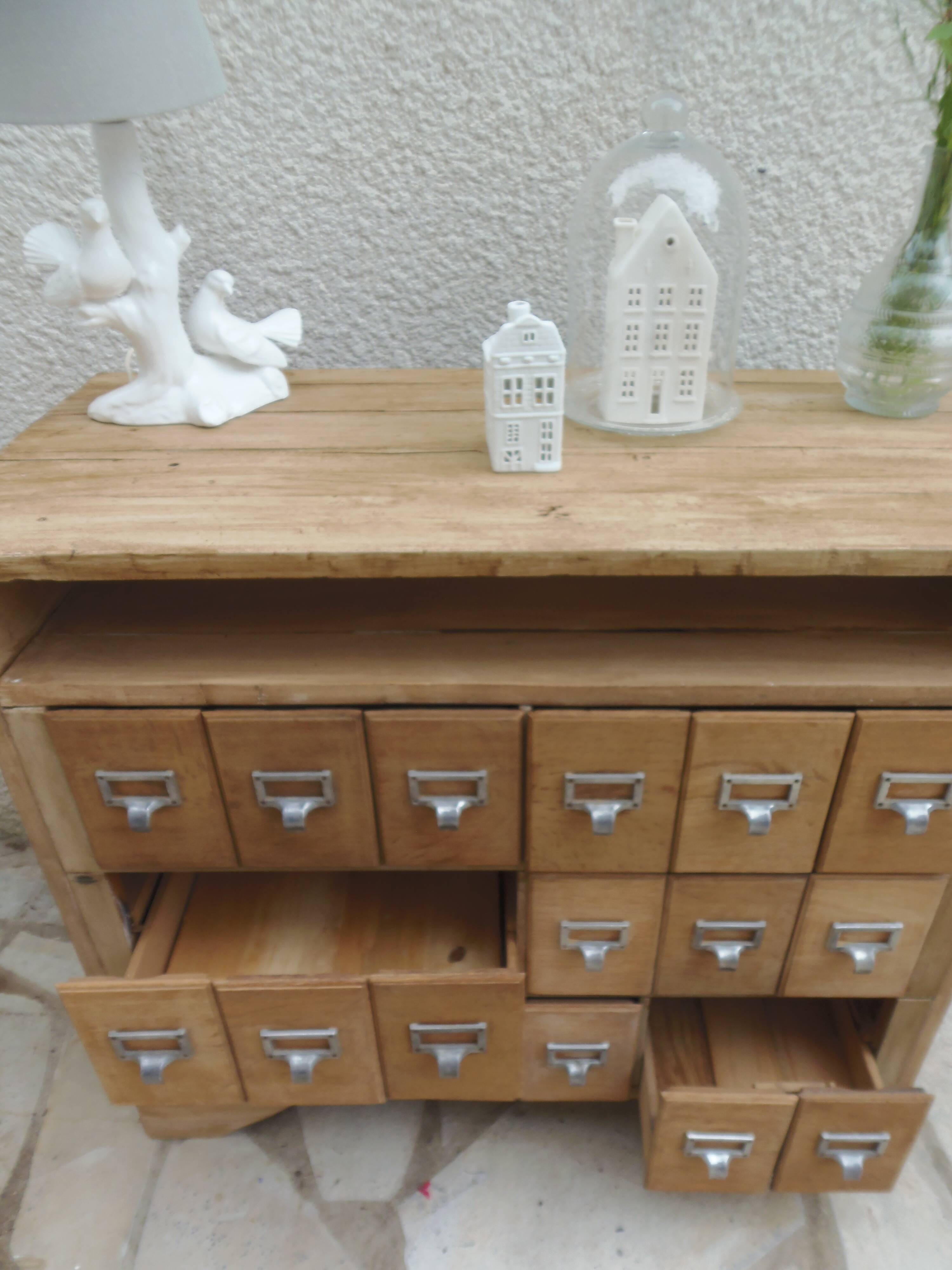 Vintage craft furniture in raw wood.