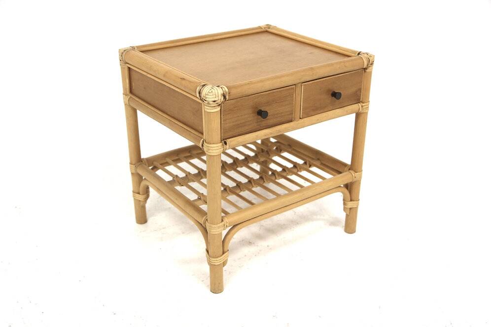 Rattan bedside table, Dux, Sweden, 1960