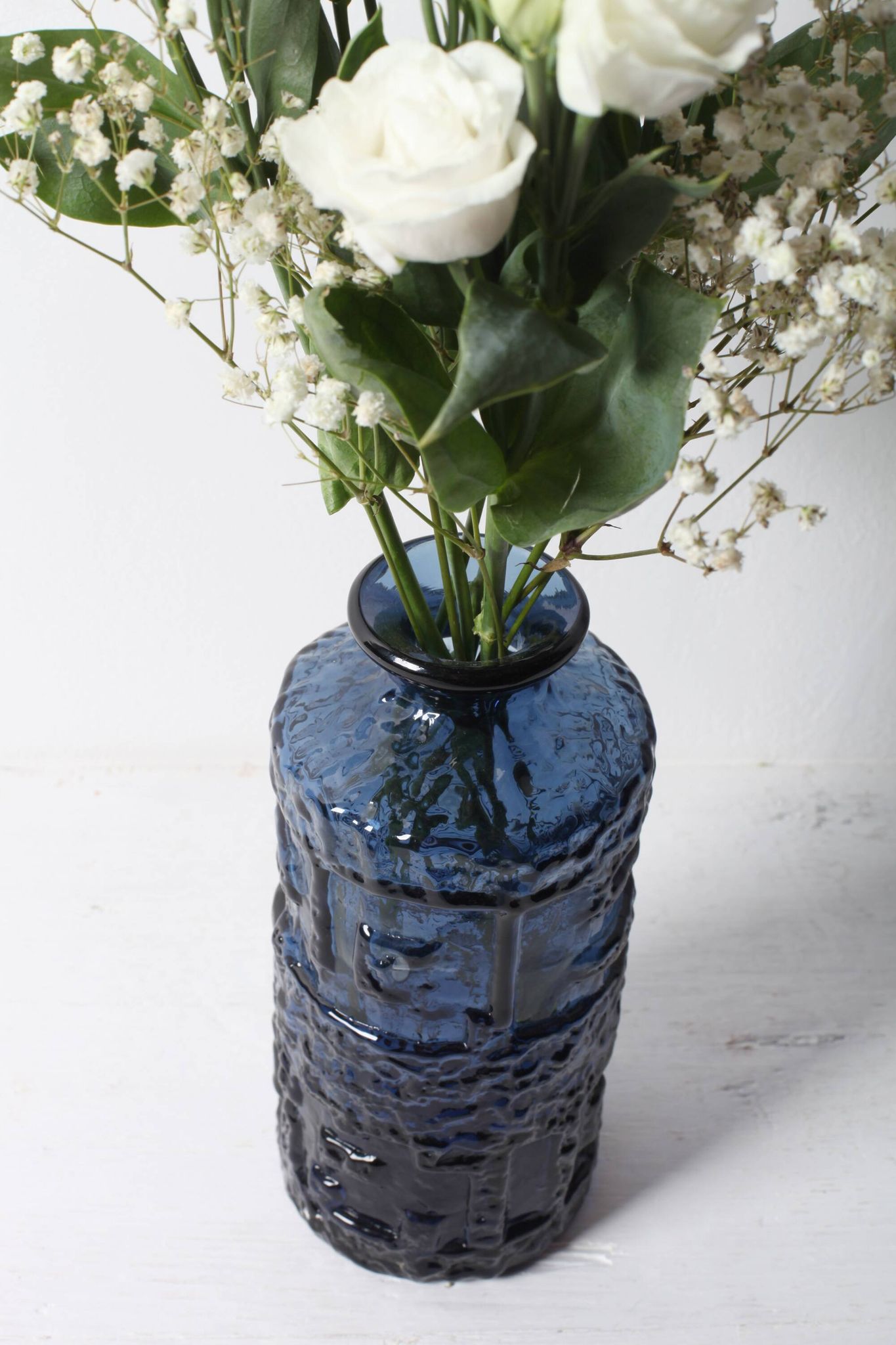 Cobalt Blue Glass Vase: Mid-Century Modern Swedish Design / 1970s