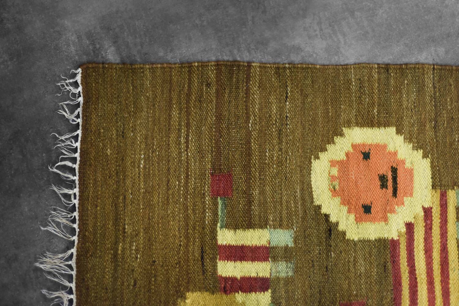 Tapisserie en laine et coton tissés par Maria Janowska, 1970