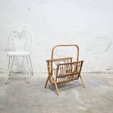 Vintage Rattan Magazine Rack