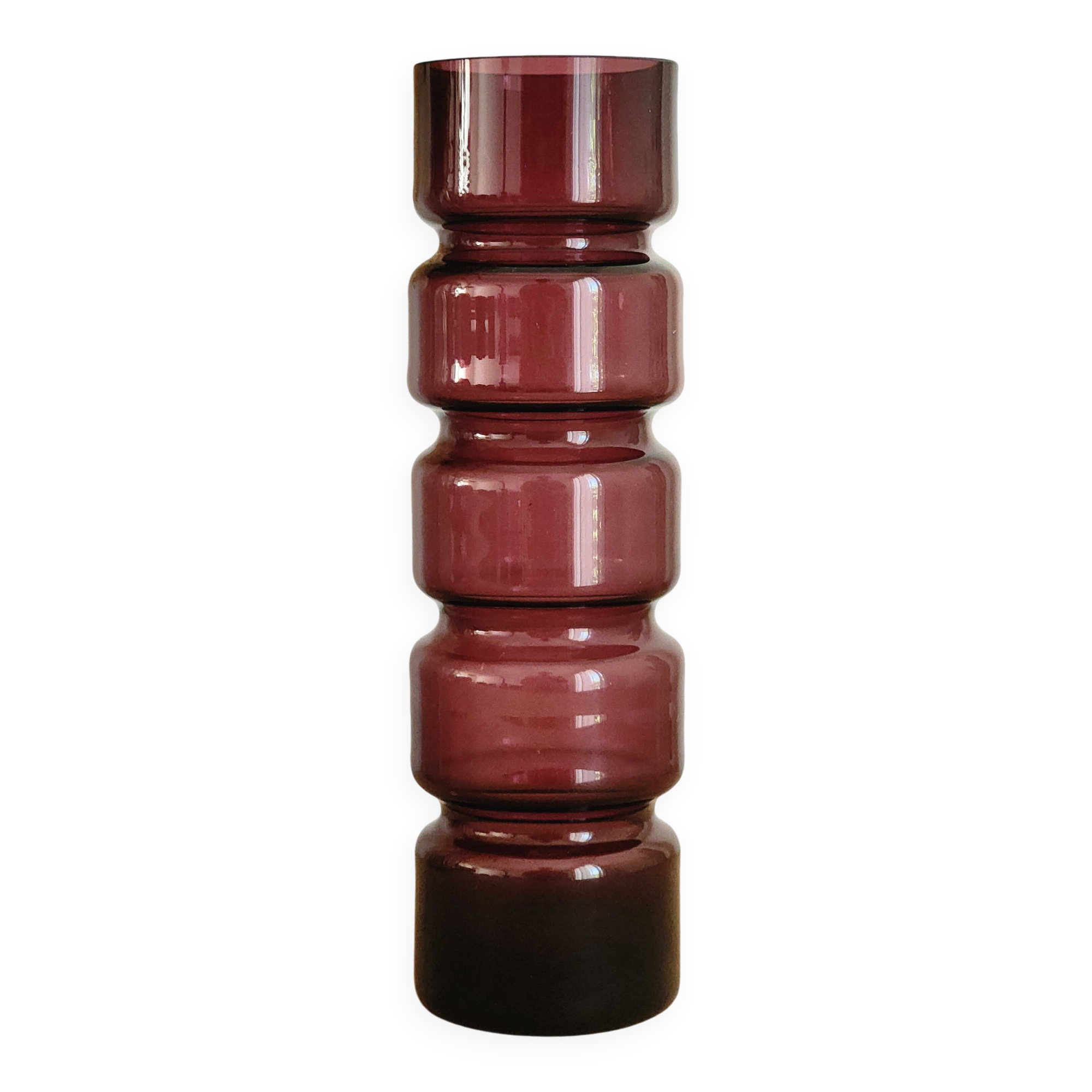 vase cylindrique en verre teinté design scandinave