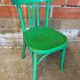 Antique Bistrot Chair Baumann Style Turned Wood Green Vintage