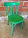 Antique Bistrot Chair Baumann Style Turned Wood Green Vintage