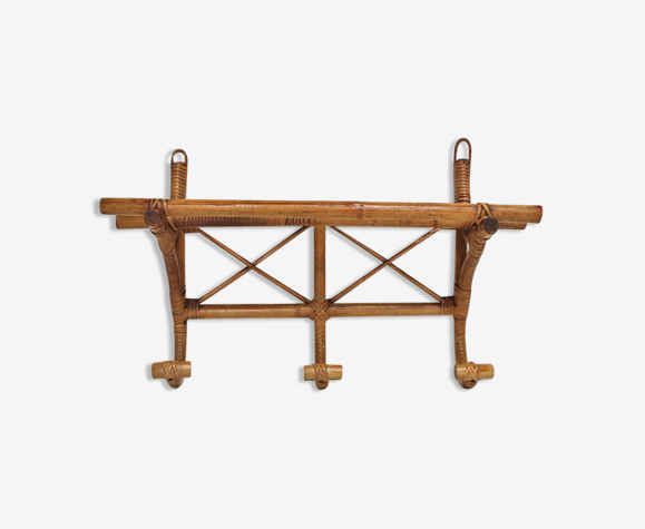 Porte manteau et chapeau rotin