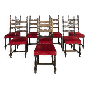 Série de 8 chaises espagnoles