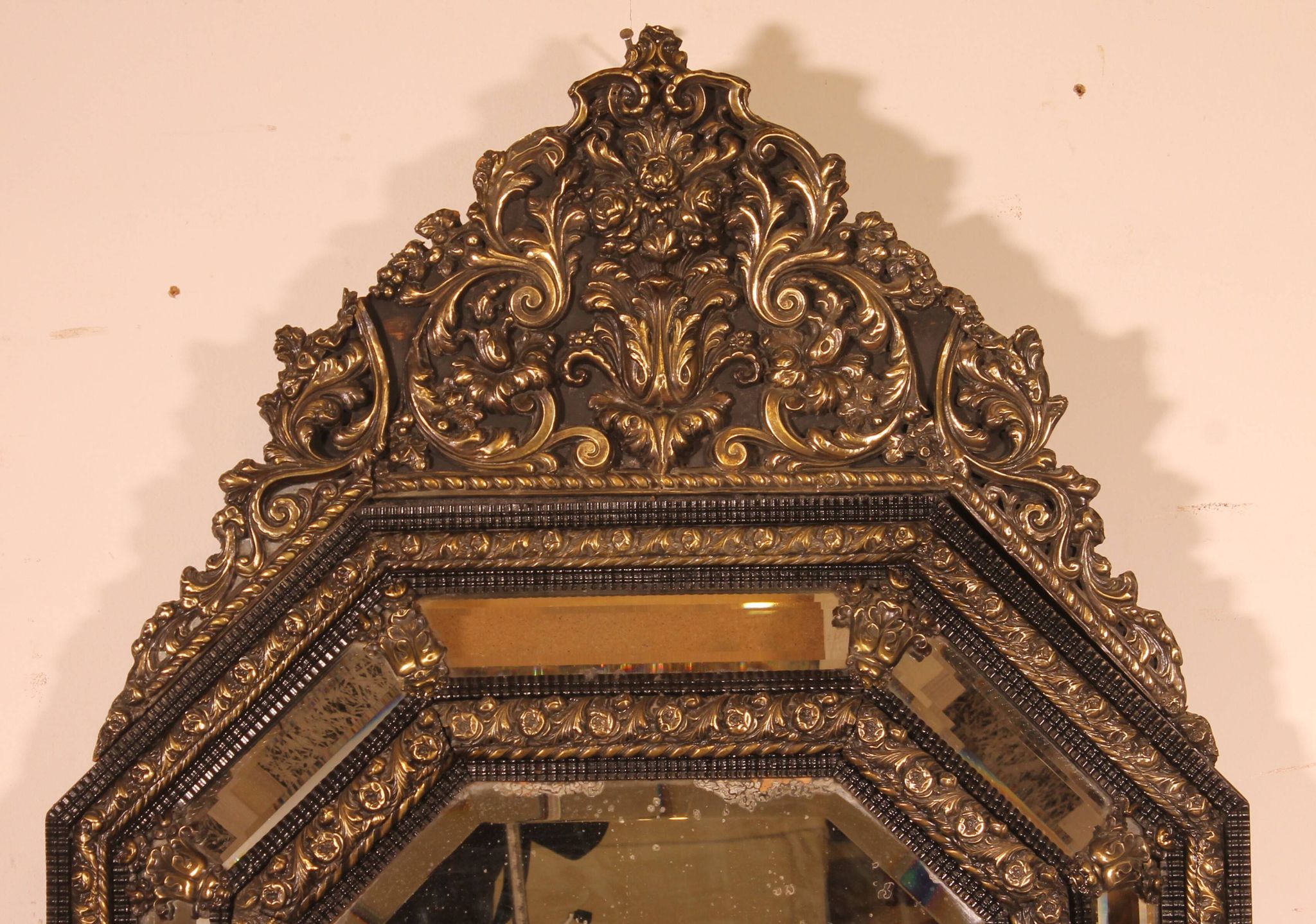 Grand Miroir à parcloses du 19° siècle -Pays Bas