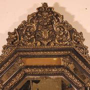 Grand Miroir à parcloses du 19° siècle -Pays Bas