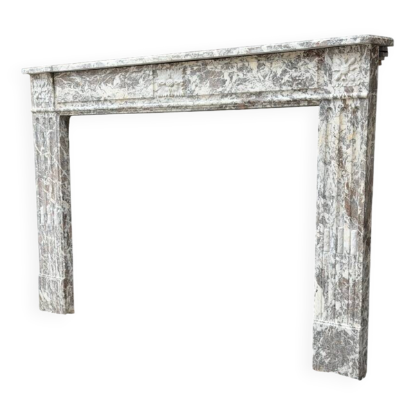 Cheminée Louis XVI en marbre gris des Ardennes, fin XVIIIème siècle